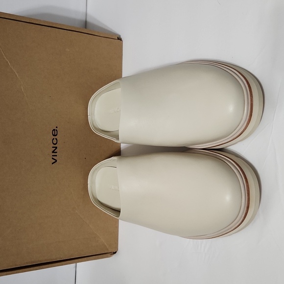 NIB Vince Graham Leather Platform Clog. Size 7.5 - Picture 6 of 12